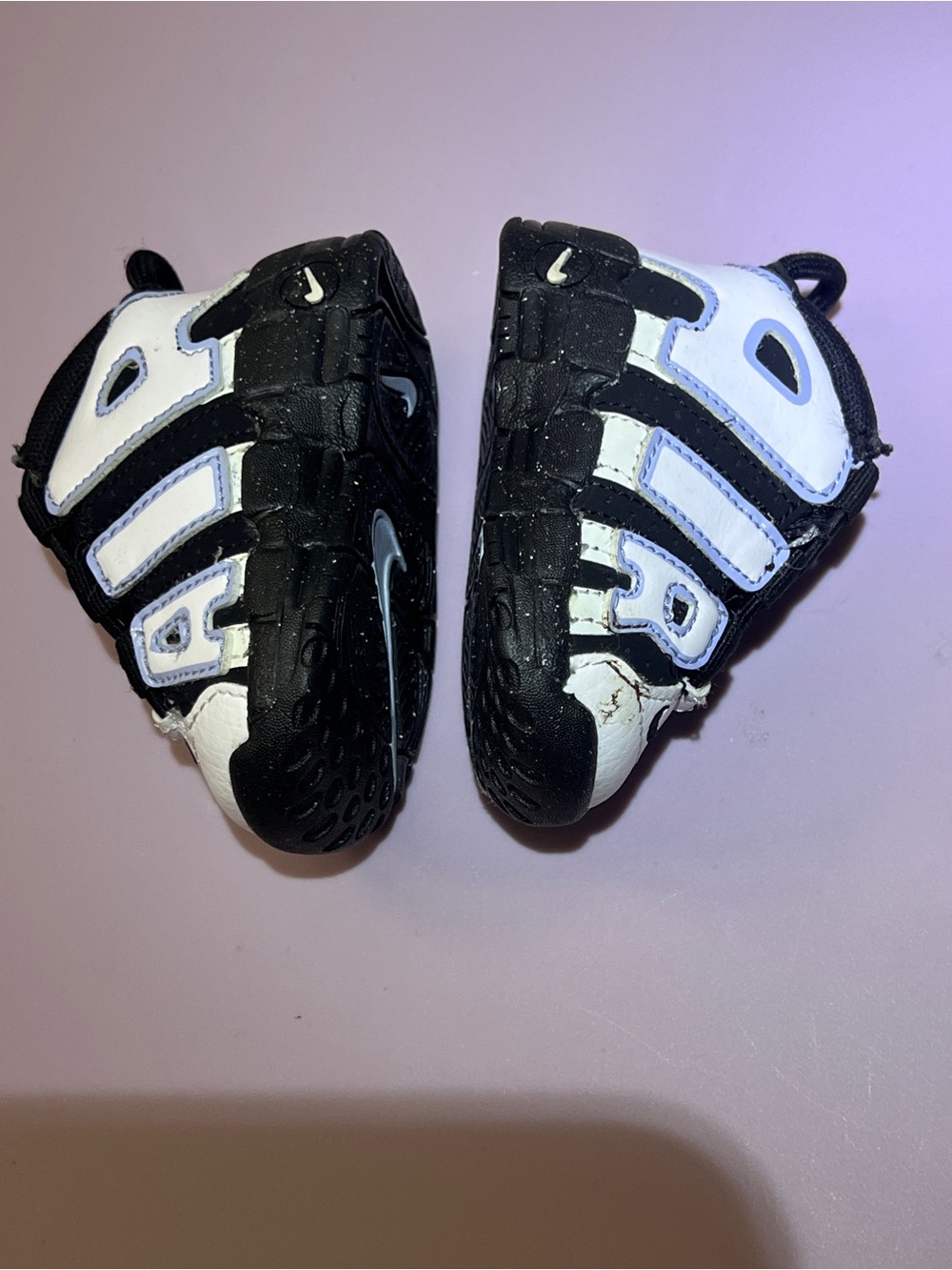 Nike Air More Uptempo Toddler Sneakers | Size 2C | Black/White - Picture 2 of 4